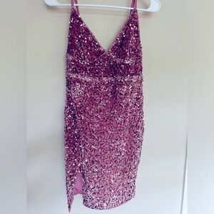 Sequin pink dress